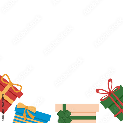 Bottom Chirstmas Gift Corner Frame Holiday Layout