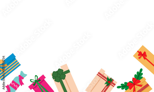 Bottom Gift Border Frame Christmas Holiday Decoration