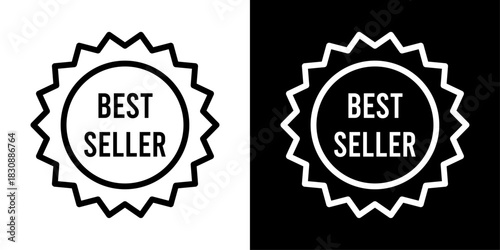 Minimal best seller icon with a clean star badge design, perfect for highlighting top-rated products, high-demand items, bestselling categories, trusted recommendations, and modern e-commerce layouts.