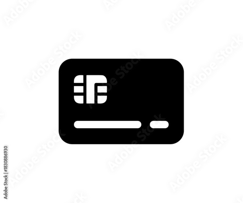 Simple Solid Style Credit Card Financial Transaction Icon Design Element