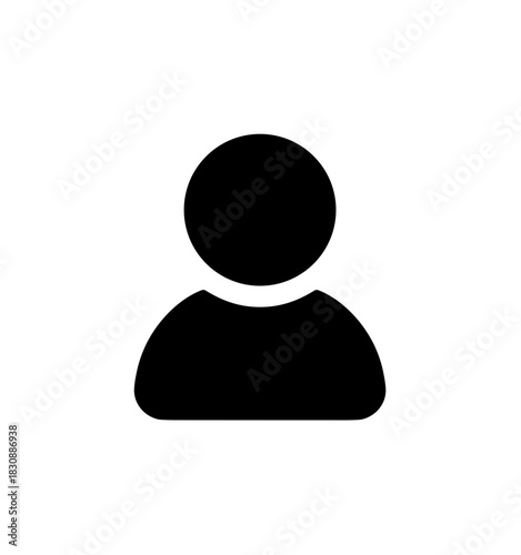 Simple Solid Silhouette of a Human Shape for an Avatar Icon
