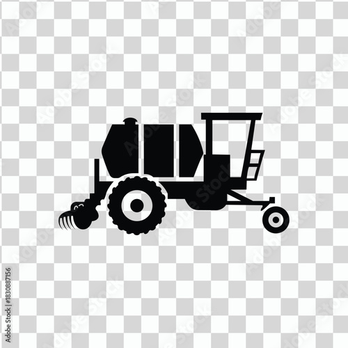 Vector illustration of a heavy industrial transport vehicle truck loader isolated on white