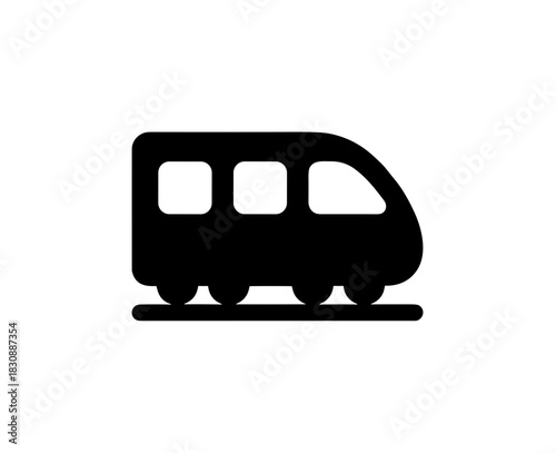 Simple Line Train Transportation Vehicle Symbol Shape Icon Sign