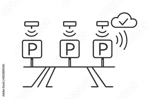 Smart parking sensors transmitting data to cloud computing infrastructure