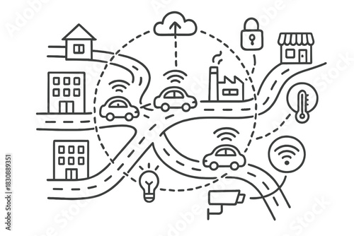 Global network of smart city infrastructure connecting autonomous vehicles and Internet of Things devices