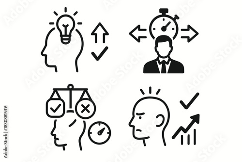 Decision Making and Critical Thinking Icons