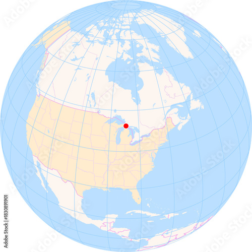 Location Map of Chippewa County Int. Airport (Sault Ste Marie, Michigan, United States). IATA-code: CIU. No labels at all.