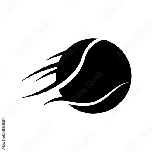 Racing Tennis Ball Icon Minimal Fast Motion Sports Graphic Clean Design Line Art Vector illustration