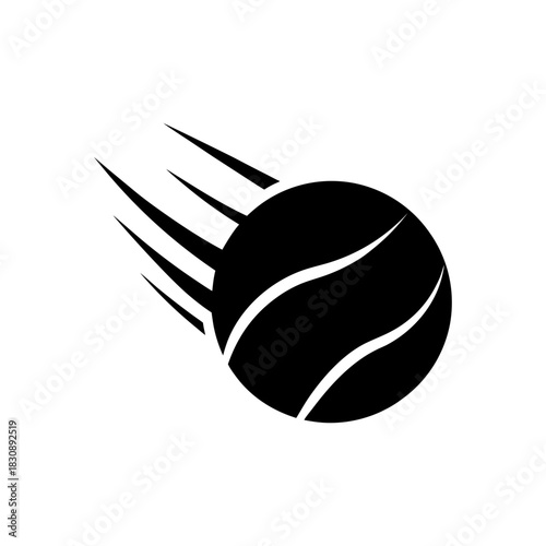 Racing Tennis Ball Icon Minimal Speed Motion Sport Element Clean Shape Line Art Vector illustration