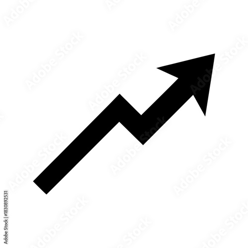 Simple Growth Chart Arrow Icon Minimal Business Increase Symbol Clean Line Art Vector illustration