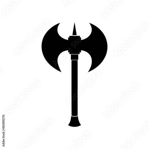 Simple Battle Axe Icon Clean Single Weapon Graphic Minimal Design Line Art Vector illustration