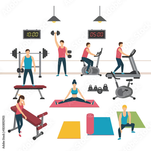 Cardio and Strength Training in Gym Setting