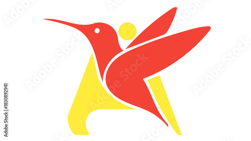 Vibrant hummingbird logo design showcasing creative branding, perfect for eco friendly businesses, symbolizing agility, responsiveness, and dynamic growth in markets