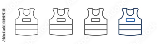 
outline icon set vest with vest design