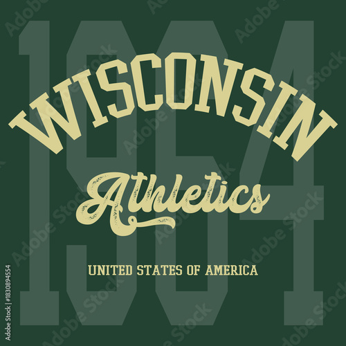 Retro typography university united states state vintage slogan print, 
highlighted grunge texture for graphic t-shirt or sweatshirt hoodie - Vector