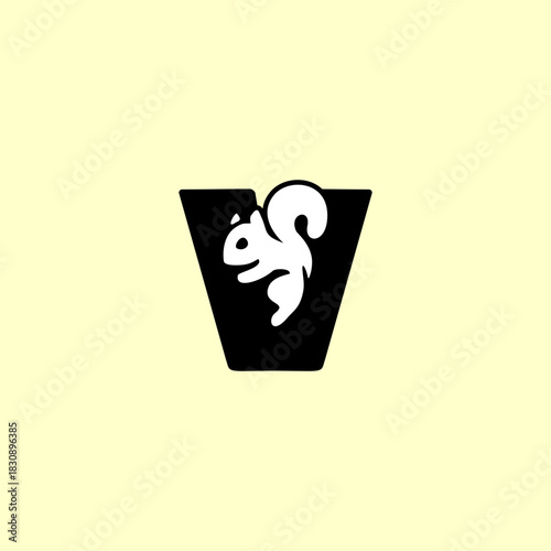 A playful squirrel letter logo featuring a forest animal merged with an alphabet shape, designed with clean lines, modern style, and strong branding appeal for versatile creative use.