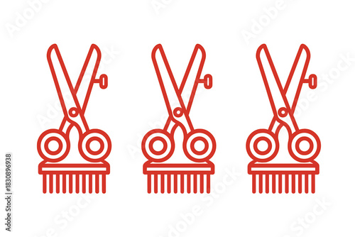 Professional hairdressing shears and comb tools for barbershop and salon services