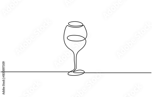 Drink Concept Continuous One Line Illustration. Modern Trendy Isolated on Transparent Background
