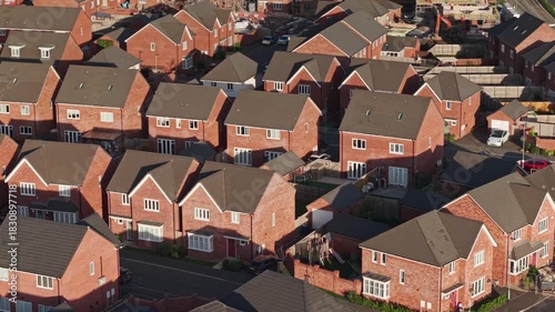 Dense new build housing estate, Warrington, Cheshire, England