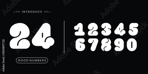 Custome numbers vector simple geometry shapes' numerals. font alphabet vector illustrations.