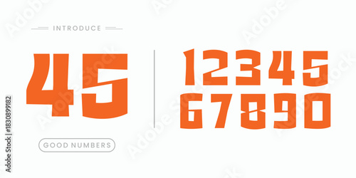 Number font. Font of numbers in classical style with contemporary geometric design. Beautiful elegant numerals. Vintage and old school retro typographic. Vector Illustration	