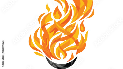 Fiery Torch Illustration A Symbol of Light and Energy.