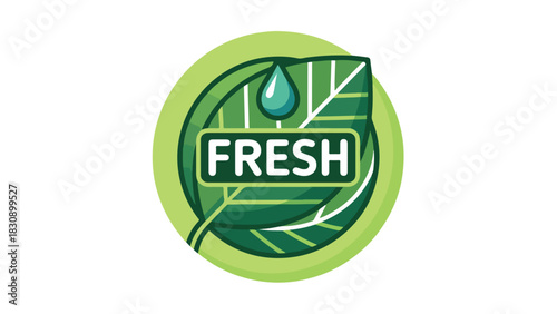 Fresh and Natural A Refreshing Green Leaf with Water Droplet.