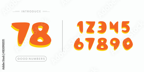 Basic numbers vector simple geometry shapes' numerals. font alphabet vector illustrations.