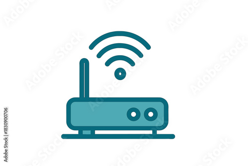 Wireless internet router device emitting connectivity waves for network access
