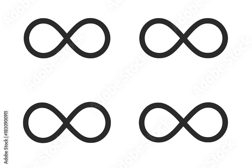 Four black infinity symbols arranged in a grid pattern on a white background