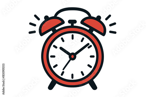 Classic twin bell alarm clock ringing loudly