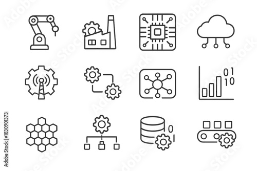 Industrial automation and data processing technology for manufacturing concepts