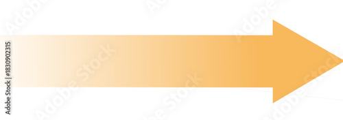 Gradient arrow illustration. orange arrow graphic with smooth color transition. direction symbol design for infographic, progress, and navigation.
