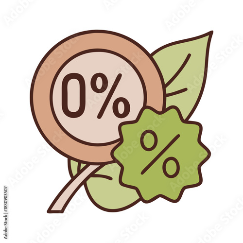 Net Zero Emissions Target Icon 0% Carbon Goal for Corporate Sustainability Vector