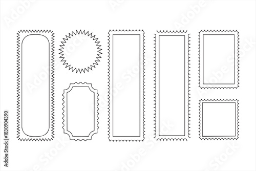 Stamp-style frame collection for vintage posters, postcards, and design assets