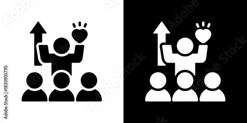 Community Support Icon Vector Illustration. Flat Style Design Created For Creative Flexibility In Light And Dark Versions. 