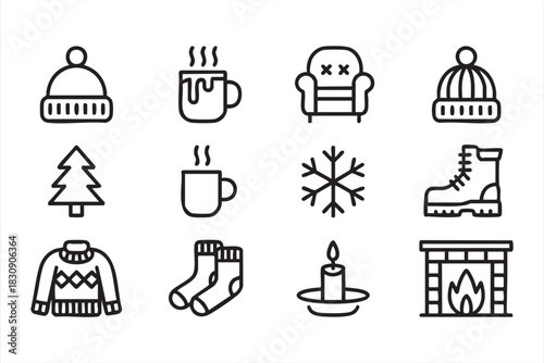 Cold-weather illustration pack for seasonal branding and digital interfaces