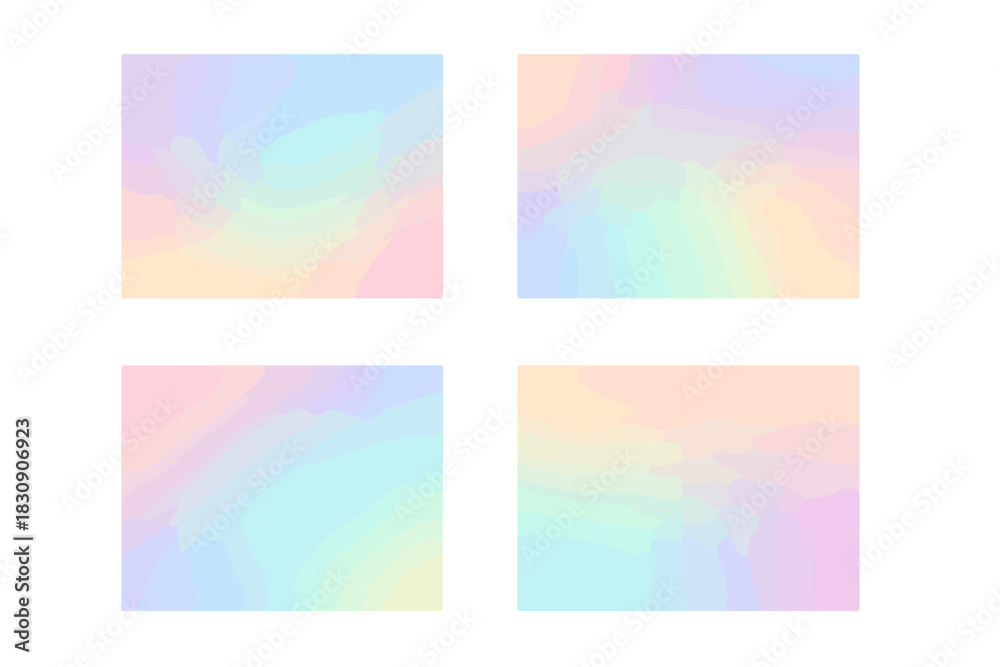 Naklejka premium Abstract holographic gradient backgrounds with soft pastel colors and smooth transitions