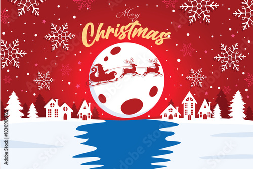 Merry Christmas greetings vector design