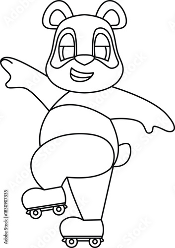 Bear Inline skating Inline skates Sports Animal Vector Graphic Art Illustration