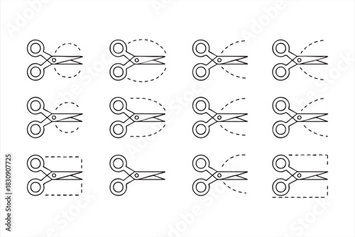 Promo cut-line graphics for sales tags, voucher systems, and UI elements