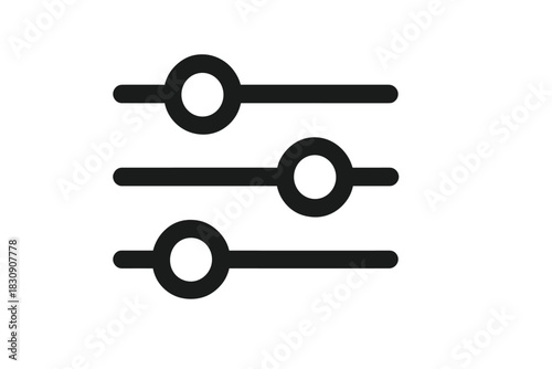 Three horizontal sliders icon for settings adjustment and filtering controls in user interface