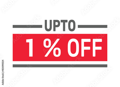 Up to 1% Off sale offer text design icon vector illustration