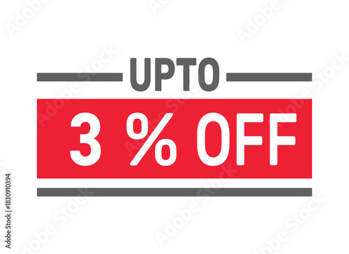 Up to 3% Off sale offer text design icon vector illustration