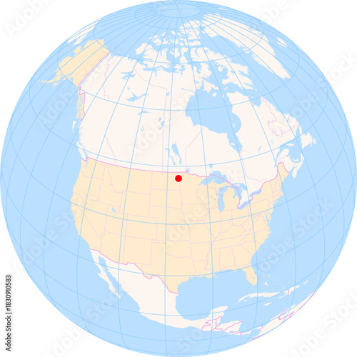 Location Map of Grand Forks Int. Airport (Grand Forks, North Dakota, United States). IATA-code: GFK. No labels at all.