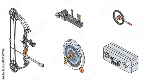 Archery Equipment and Accessories Compound Bow, Target, Sight, Case, and More