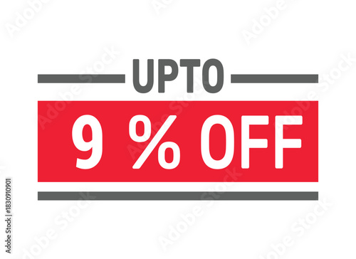 Up to 9% Off sale offer text design icon vector illustration