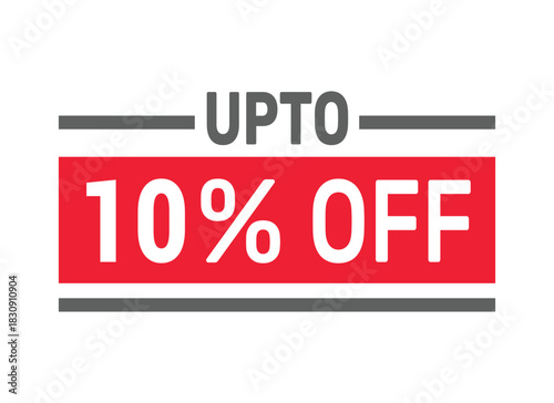Up to 10% Off sale offer text design icon vector illustration