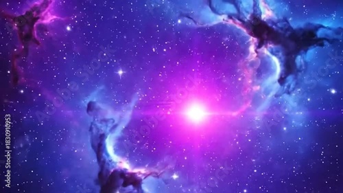 Vibrant galactic nebula with radiant center