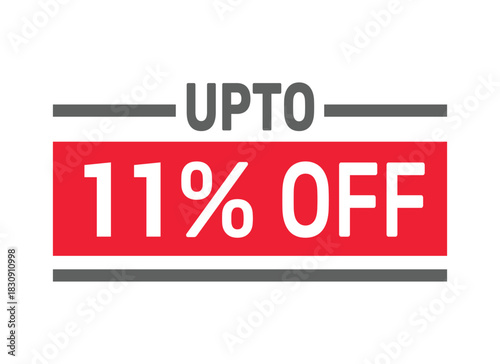Up to 11% Off sale offer text design icon vector illustration